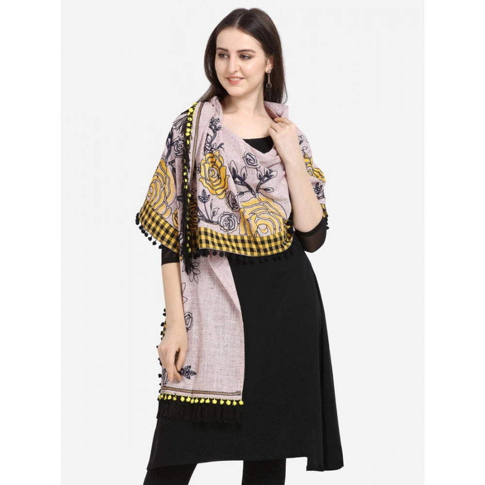 Women's Cotton Embroidered Dupatta (Gray, Length: 1.5 to 2 Mtr)