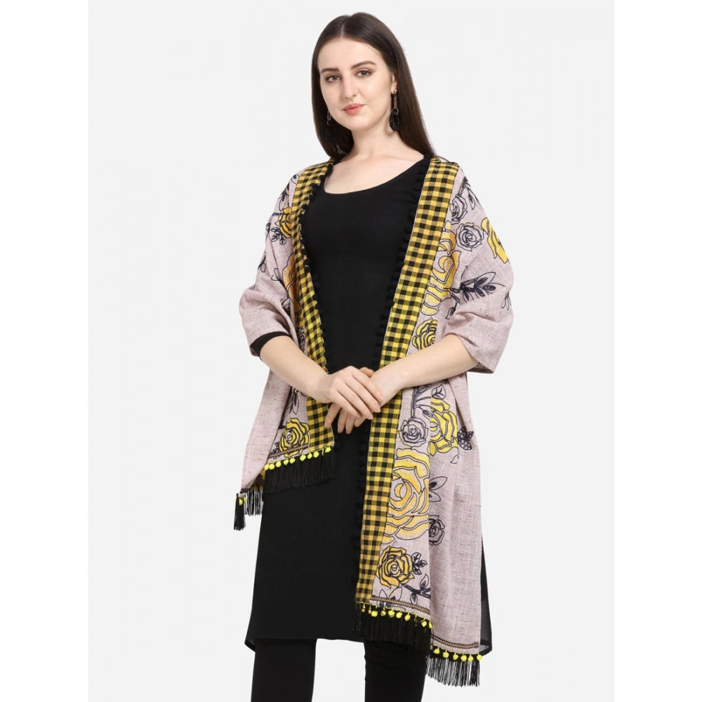 Women's Cotton Embroidered Dupatta (Gray, Length: 1.5 to 2 Mtr)